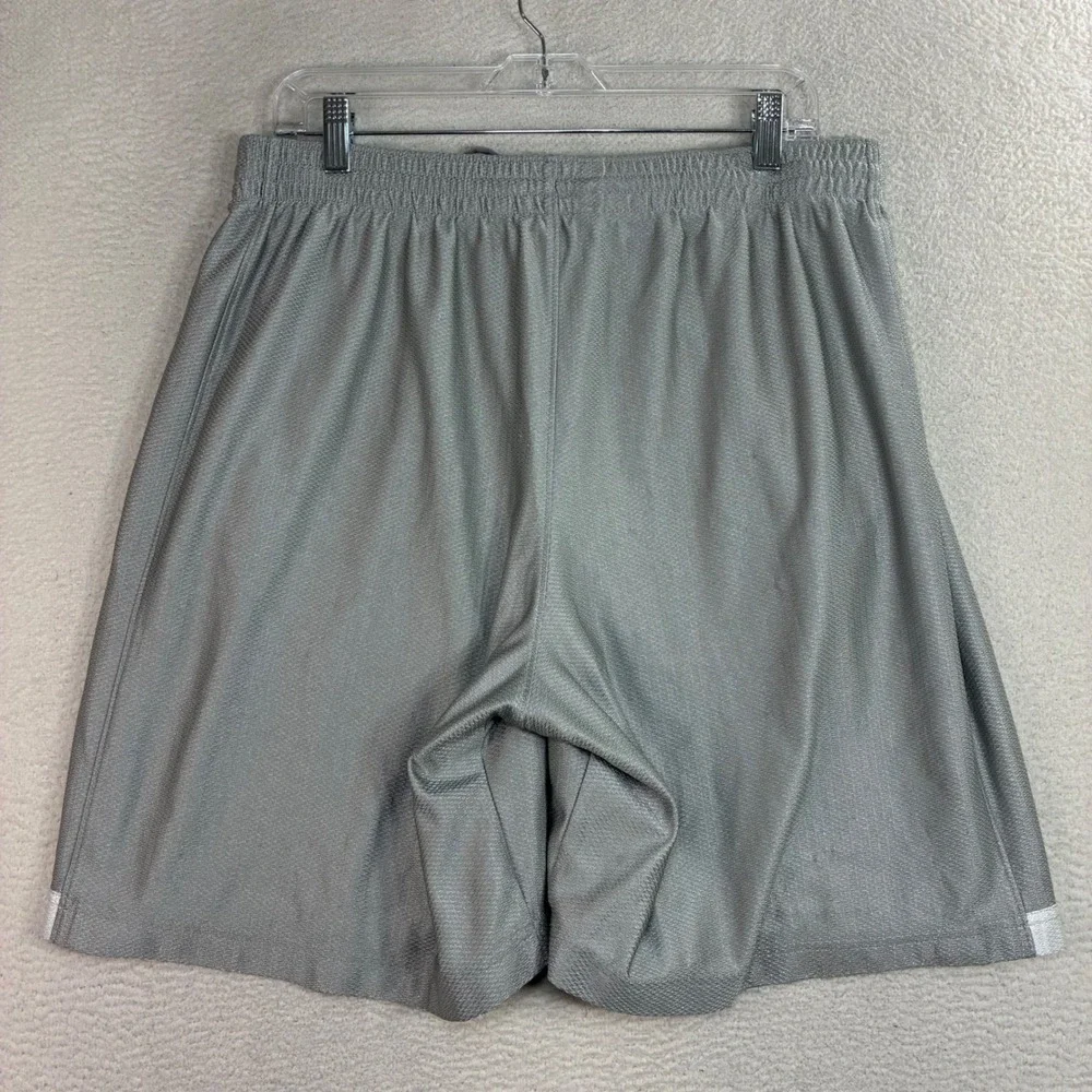 Y2K Nike Baggy Basketball Shorts Men L Gray Silky Loose Drawstring Athletic